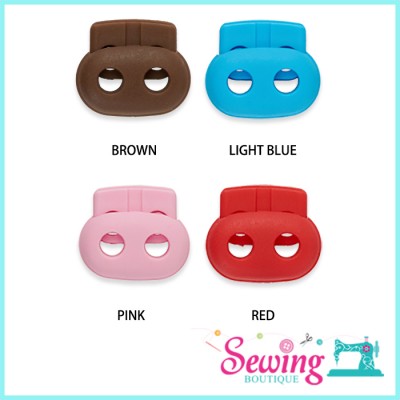 BUTTON - CORD STOPPER-PIG NOSE-2CM(BROWN, LIGHT BLUE, PINK & RED)